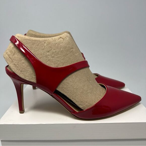 Calvin Klein Red Patent Slingback Heels - Picture 2 of 9